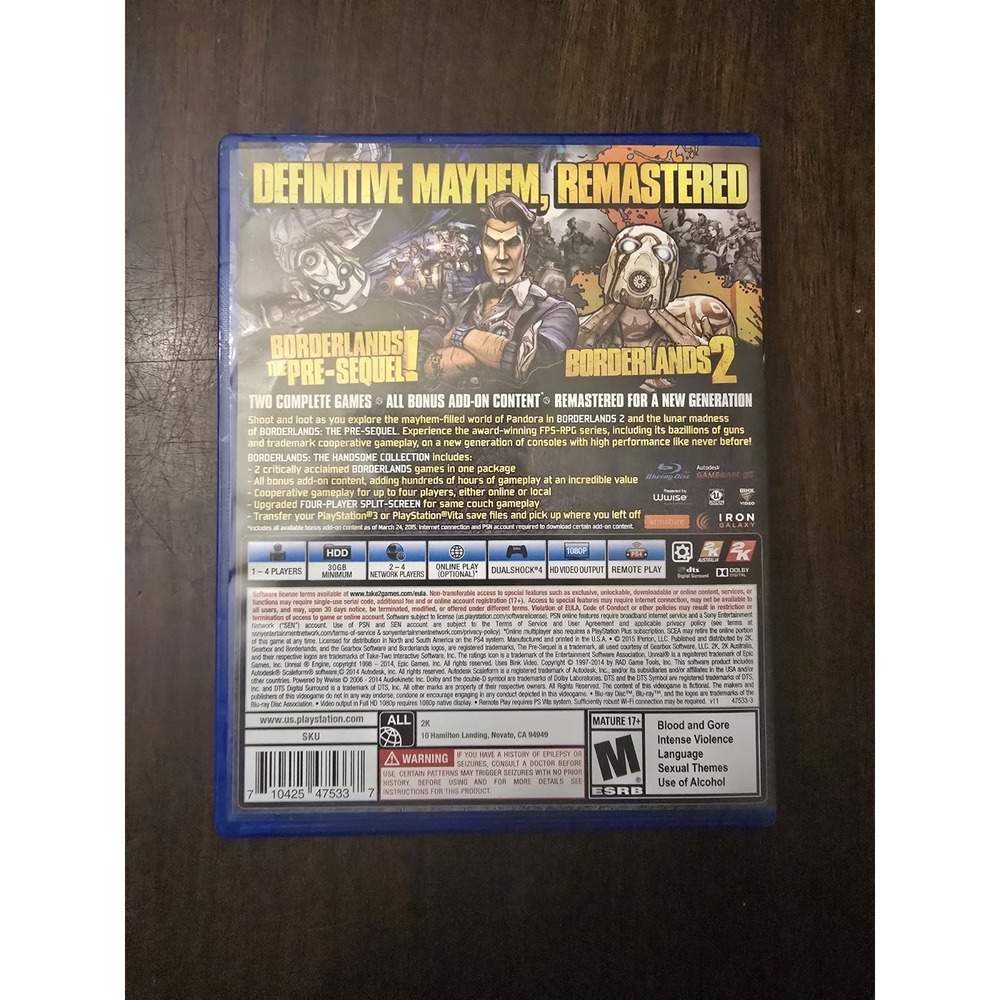 PS4 VIDEO GAME "BORDERLANDS" - Picture 4 of 4